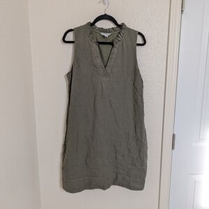 Tommy Bahama Olive Green Ruffled Top